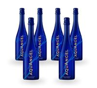 B4E AquAngel Sparkling Celebration Drink 750ml, Non Alcoholic Prosecco Style Party Drink, Fruity Flavour, Low Sugar, 12% Fruit Content, Assorted Colourful Designs,Pack of 6 Bottles (Blue)