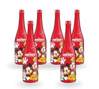 B4E AquAngel Sparkling Celebration Soft Drink 750ml, Non Alcoholic Party Drink, Grape Flavour, Favourite Character Designs, Low Sugar, Pack of 6 Bottles (Mickey)