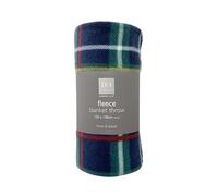 B4E Balmoral Design Fleece Blanket Throw - Soft & Warm Tartan Check Throw 120 x 150cm | Cosy Lightweight Sofa, Bed & Travel Blanket | Classic Country Style Home Comfort