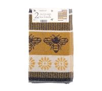 B4E Bee Design Tea Towels, Jacquard and Cotton Velour, Absorbent and Durable Kitchen Towels, 2 and 3 Pack Variants (Jacquard Bees Design / 2 pack)