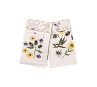 B4E Bee Design Tea Towels, Jacquard and Cotton Velour, Absorbent and Durable Kitchen Towels, 2 and 3 Pack Variants (Meadow Bee Design 100% Cotton / 3 pack)