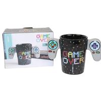 B4E Game Over Ceramic Mug with Controller Handle, 295 ml, Black