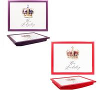 B4E His Lordship And Her Ladyship Lap Trays Set Of 2, Cushioned Bean Bag Base Laptrays, Breakfast Tray, Laptop Tray And Tv Dinner
