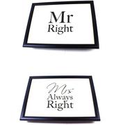 B4E Lap Tray Bean Bag Breakfast Student Dinner Cushion Mr Right & Mrs Always Right