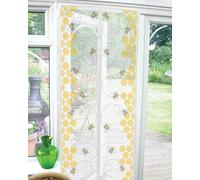 B4E Magnetic Insect Screen Door Curtain 90X210Cm Busy Bee Design Mesh Fly Screen With Closure For Doors Hands Free Bug Repellent