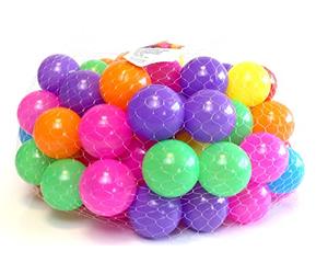 B4E Multi Colored Kids 100 Soft Play Balls For Games I Plastic I No Sharp Edges, Non Toxic, BPA Free (Multicoloured, Pack of 100)