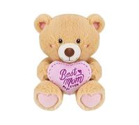 B4E Mum Teddy Bear with Heart Plush - Brown Soft Toy 15cm 20cm and 30cm, Heart Designs (Bernie Bear / 20cm)