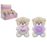 B4E Mum Teddy Bear with Heart Plush - Brown Soft Toy 15cm 20cm and 30cm, Heart Designs (Mum Bears(1 unit)/ 15cm)