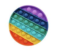 B4E Push and pop fun Rainbow pops Bubble Sensory Fidget Toy Extrusion Bubble Fidget Sensory Toy Autism Special Needs Stress Reliever Anxiety Relief Toys (Rainbow Round)
