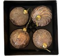 B4E Set Of 4 Pink And Silver Christmas Baubles For Christmas Tree Decorations 18X18X9Cm