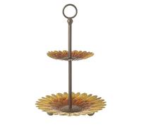 B4E Sunflower Cup Cake Stand Display Two-Tiered Sunflower Cake Stand, 33cm