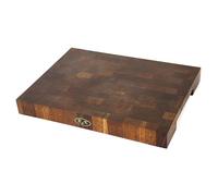 B4K® 37×27×4.3 cm End-Grain Oak Cutting Board | Handcrafted with Handles | Antibacterial Surface with Non-Slip Silicone Feet | Premium Wooden Kitchen Block