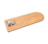 B4K® 570 x 200 x 20 cm oak filleting board, antibacterial surface, oiled, extra strong stainless steel clamp, kitchen board for filleting fish, chopping board for filleting