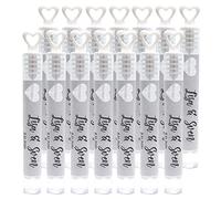 B4P Soap Bubbles Wedding Set with Individual Sticker Label Pendant Sticker 24 Pieces with Heart Handle for Wedding Guest Gift Christening Birthday Golden Wedding Engagement Valentine's Day