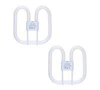 B4U 2 Pack GR8 16W 2 Pin Bulbs, Fluorescent Light Tubes, GR8 2D Square Bathroom Light Bulb, CFL Low Energy Light Bulb, Warm White 3500K, 960LM