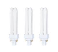 B4U G24q-2 4 Pin Compact Fluorescent Bulb 18W, PLC G24q-2 Energy Saving Light Bulbs, 4 Pin Bathroom Light Bulbs, 1250LM, Warm White 2700K, CFL Energy Saving Bulb, 3 Pack