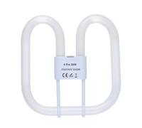 B4U GR10q 4 Pin 28W Bathroom Light Bulb, 4 Pin Compact Fluorescent CFL Low Energy Light Bulb 28W, 2D Flat Butterfly Bulb for Flush Ceiling Light, Warm White 3500K