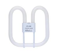 B4U GR10q 4 Pin Bathroom Light Bulb, 2D Square 28W Compact Fluorescent Lamp, CFL Low Energy Light Bulb, 4 Pin Bathroom Light Bulbs for Ceiling Lights, Warm White 3500K