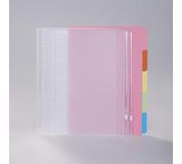 B5 9 Hole Dividers Set Coloured Index Paper Plastic Dividers Zipper Pockets