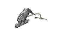 B5 Kingfisher Made From Fine English Pewter on a Tack Tie Pin With Chain