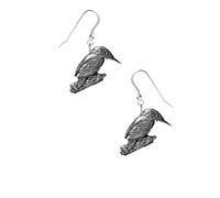 b5 Kingfisher Made from fine English pewter with Sterling Silver 925 Stamped Hook Earrings
