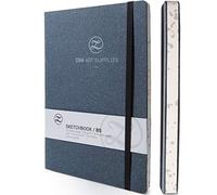 B5 Large Sketch Book for Drawing 120GSM - Softcover Leather Notebook/Travel Journal with Pocket & Thick Acid-Free Smooth Ivory Paper (7 x 10)- Lay Flat Artist Sketchbook for Light Wet Media - ZenART