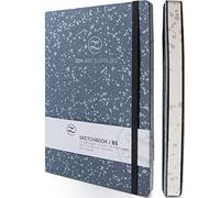 B5 Large Soft Cover Sketchbook 120GSM - 7X10 in Travel Art Journal 160Pages | ZenART Artist Grade Lay Flat Binding, Inner Pocket, Elastic Strap, Acid-Free Ivory Sheets for Dry & Light Wet Media Sketching