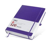 B5 Notebook Lined, 320 Pages Large B5 Note Book Notepad, 100gsm Thick Lined Paper, Hardcover Leather College Ruled Journal Notebook for Men Work Writing, Inner Pocket, 19 x 25 cm-Purple