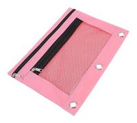 B5 Oxford Cloth Binder Pencil Pouch with Mesh Window and Zipper | Three-hole Design, Visible Interior, Easy-clean Surface, Keeps Pens and Small Items Together for Students, Offices