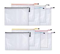 B5 Plastic Zip Wallets,10Pcs B5 Wallet File Bags, 10 Pcs Plastic Wallets, Wallet Mesh Zipper Pouch, Document Bags are Suitable for Puzzles, Travel, Home（Mixed Colors）