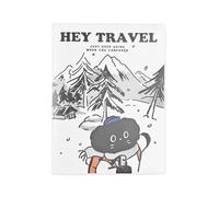 B5- Rubber Sleeve Notebook Oil Painting Student Notebook Cute Cartoon Handbook Diary-Black Climbing Snow Mountain (Blank)