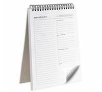 B5 To Do List Notebook, Tear-off 52 Sheets Things To Do Today Notepad, 10.2x6.3In Printed Daily Planner To-do List Pad, Coiled Undated Schedule Checklist for Home Office Teacher Work Supplies, White