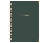 B5 Wiro Bound Wellness Organiser Life Planner - Undated Mindfulness Journal with Hardback Cover - Goal-Setting Habit Tracker & Weekly Planner (Dark Green - Mind Journal)