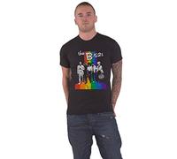 B52's T Shirt Rainbow Stripes Band Logo Official Mens Black XL