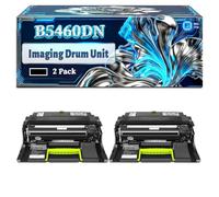B5460DN Imaging Drum Unit Compatible for Dell B5460DN B5465DNF Printers, With Chip Large Capacity 100000 Pages (2-Pack Black)