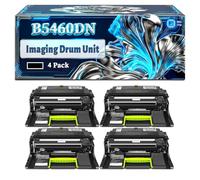 B5460DN Imaging Drum Unit Compatible for Dell B5460DN B5465DNF Printers, With Chip Large Capacity 100000 Pages (4 Pack Black)