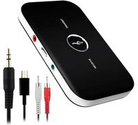 B6 2-in-1 Bluetooth 5.3 Audio Transmitter & Receiver - Wireless AUX RCA USB Adapter for TV, Car, PC, Headphones, Speakers - Plug & Play, Auto Reconnect, Noise Cancellation