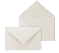 B6 DIN Envelopes with Scalloped Edge - 116 x 180 mm - 110 g/m² Matte White/Nassklebung/Quality Brand: Gustav Neuser/Bulk Discounts 25 Umschläge white