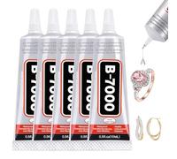B7000 Glue,5 PCS Bedazzling Glue Multi-Function for Jewelry,Phone,Fabric,Wood,Glass,Clothes(10ML)