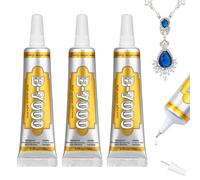 B7000 Glue Clear Adhesive - Jewelry Bead B-7000 Glue with Precise Tips for Rhinestones Fabric, Glass, Jewelry Making, DIY Art Crafts, Leather, Toys,15ml(3 Pack)