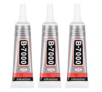 B7000 Glue Clear with Precision Tip, 3Pcs 15ml B-7000 Glues, Bedazzling Glue for Bedazzling Kit, Multi Function Rhinestone Glues for DIY Craft Makeup Clothes Shoes Fabric Jewelry Making Nail Art ect