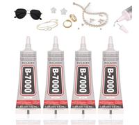 B7000 Super Glue, 4Pcs × 15ml Strong Glue Transparent Paste Adhesive Multi-Function Repair Glues for Phone Jewelry Fabric Glass Crafts