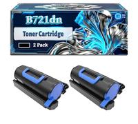 B721dn Toner Cartridge Compatible for Okidata OKI B721dn B731dnw MB760 MB760dn MB770 MB770dfn MB770dn Printers, With Chip Large Capacity 18000 Pages (2-Pack Black)