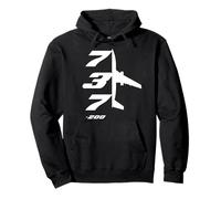 B737-200 Pocket Rocket Aircraft Airliner Top-Down Profile Pullover Hoodie