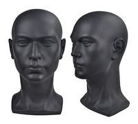 Ba Sha Black Glossy Professional Male Mannequin Head for Display Headset, Headphone, Game Console, Hats, Wigs Jewellery