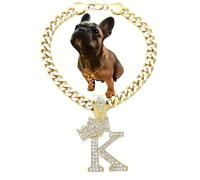 BA UNIQUE FASHION Initial Letter Cuban Chain Dog Chain Pet Collar Chain Pet, Cat, Puppy Necklace (K, 10")