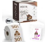 bA1 Gag Gifts - Happy Birthday Novelty Toilet Paper - 30th Birthday Funny Prank Gift Idea, Decorations & Party Supplies - Ultra-Soft, Strong 3-Ply Tissue - Includes Birthday Card & Envelope (30th)
