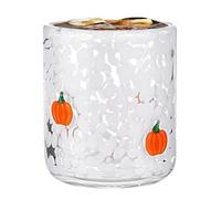 baabeash Halloween Icon Juice Glasses, Icon Stemless Drinking Pumpkin Glasses, Bat Halloween Stemless Drinking Cups for Seasonal Celebration, Drinkware for Home Wine Tasting Juice Serving