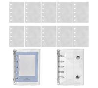 baabeash Pack of Loose Leaf Paper PVC Clear Cover 5 Ring - Loose Leaf Notebook Paper 10 Sheets - Collection for Crafts, Airplane Travel Trip Scrapbooking Birthday