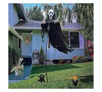 BAAFCL Scarecrow Screaming Ghost Grim Reaper: Flying Ghost for Halloween Make People Scream At The Sight Of The Scarecrow Removable Pole Garden Ghost Face Decoration